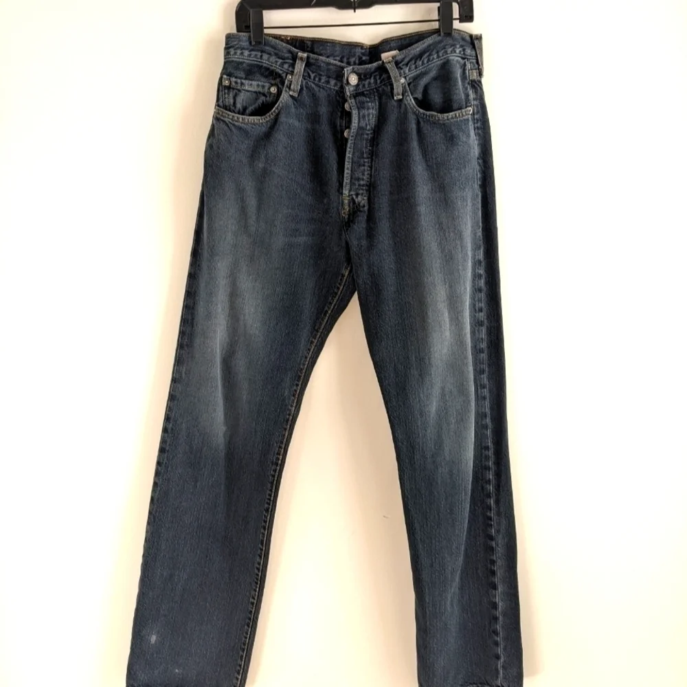 VINTAGE Levi's Button Fly Straight Leg Dark Wash 34x34